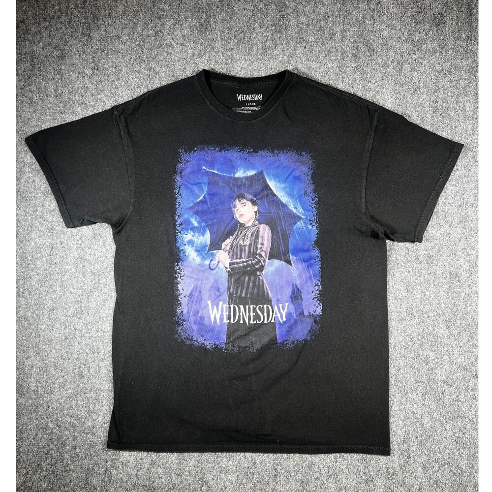 Wednesday Netflix T-Shirt Large Black Jenna Ortega